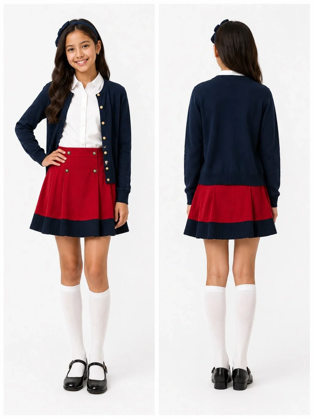 NWT Gymboree Red & Navy Pleated Skort Girls Size 12 Holiday Preppy